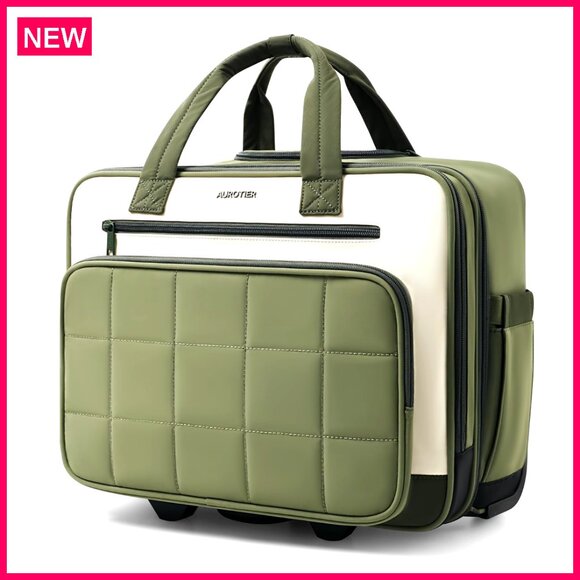 Rolling Laptop Briefcase Wheeled Underseat Carry On Water Resistant Business